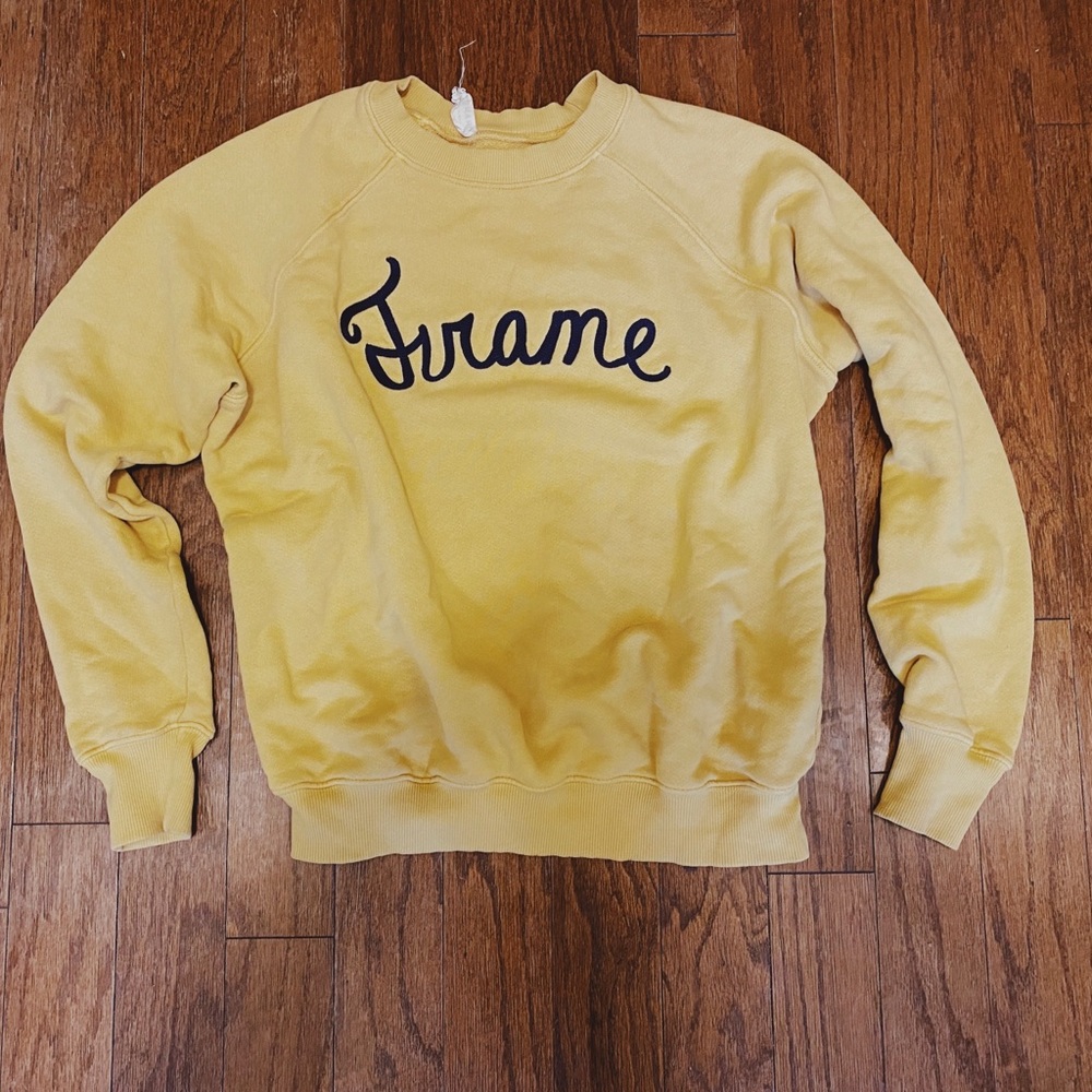 Frame LA Yellow Sweatshirt with Embroidery